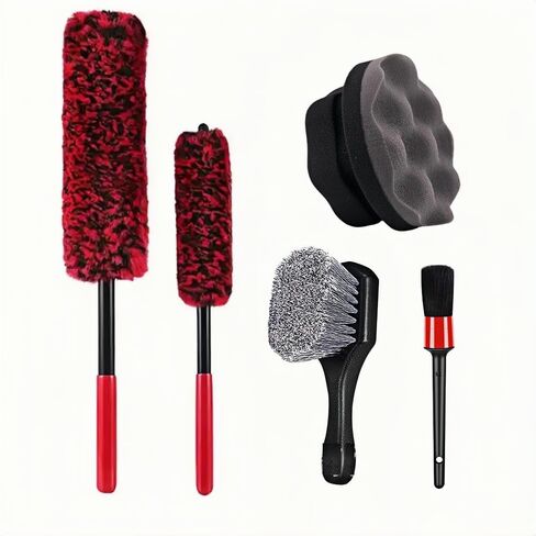 مجموعة فرش تنظيف العجلات، فرش العجلات لتنظيف العجلات، فرش التفاصيل، فرش الإطارات لتنظيف الإطارات، وسادة وضع ملمع الإطارات in Kuwait