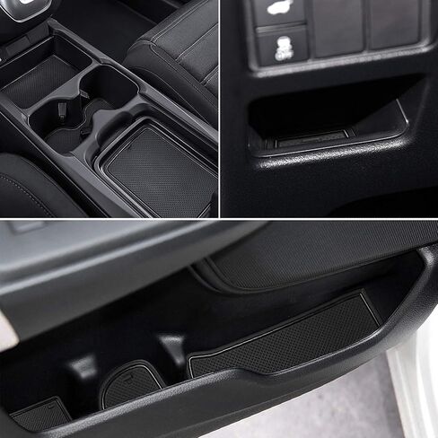 SENSHINE for Honda CR-V CRV Accessories 2020 2021 2022 Cup Holder Insert Center Console Liner Trim Door Packet Mats Non-Slip Anti Dust Premium Custom Interior 20PC Set (Black Trim) in Saudi Arabia