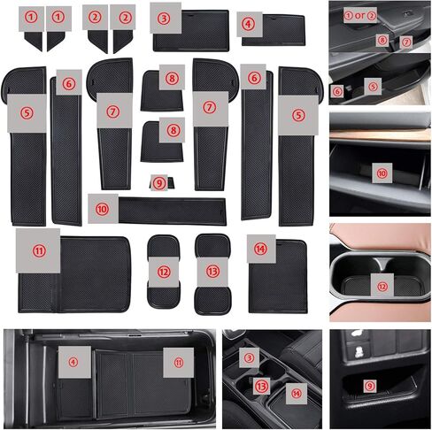SENSHINE for Honda CR-V CRV Accessories 2020 2021 2022 Cup Holder Insert Center Console Liner Trim Door Packet Mats Non-Slip Anti Dust Premium Custom Interior 20PC Set (Black Trim) in Saudi Arabia