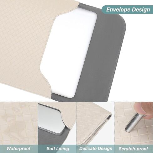 حقيبة كمبيوتر محمول من MOSISO متوافقة مع MacBook Air 13 بوصة M3 A3113 M2 A2681 M1 A2337 A2179 A1932/Pro 13 M2 M1 A2338 A2251 A2289 A2159 A1989 A1706 A1708، حافظة من جلد البولي يوريثان مع حقيبة صغيرة، مشمش in Saudi Arabia