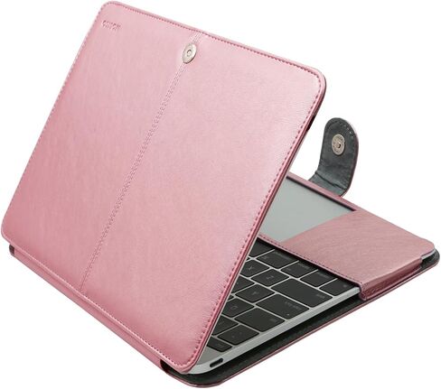حافظة MOSISO من جلد البولي يوريثان متوافقة مع حافظة MacBook 12 بوصة A1534 مع شاشة Retina إصدار 2017 2016 2015، غطاء حماية واقٍ للمحفظة، بني in Kuwait