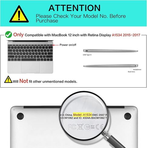 حافظة MOSISO من جلد البولي يوريثان متوافقة مع حافظة MacBook 12 بوصة A1534 مع شاشة Retina إصدار 2017 2016 2015، غطاء حماية واقٍ للمحفظة، بني in Kuwait