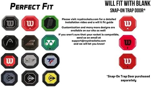 Tennis Racket Butt Cap Logo Replacement 4 Piece Original Fit and Look for Babolat, Wilson and More! (Trap Door not Included, Check Compatibility) in Saudi Arabia