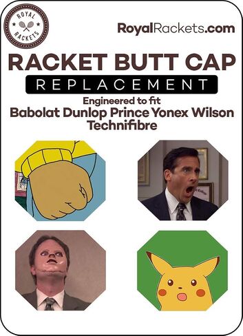Tennis Racket Butt Cap Logo Replacement 4 Piece Original Fit and Look for Babolat, Wilson and More! (Trap Door not Included, Check Compatibility) in Saudi Arabia