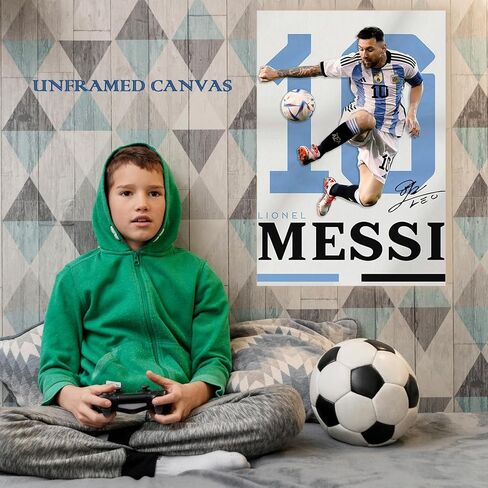 ديكورات نجوم رياضة كرة القدم لغرفة النوم | ملصق قماشي لكرة القدم للرجال | هدايا كرة القدم للرجال | 12 × 18 بوصة in Kuwait