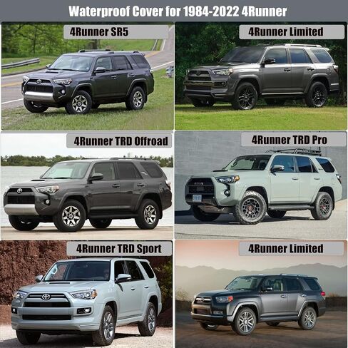 غطاء سيارة متوافق مع Toyota 4runner 1984-2024، 6 طبقات 210T مقاوم للرياح في جميع الأحوال الجوية ومقاوم للماء والأشعة فوق البنفسجية للحماية من أشعة الشمس والغبار والثلج والعواصف مع أغطية خارجية in Kuwait