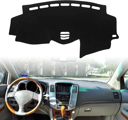 غطاء لوحة قيادة السيارة من السيليكون غير القابل للانزلاق لسيارة Lexus RX300 RX330 RX350 2004-2006 2007 2008 2009 سجادة مضادة للأشعة فوق البنفسجية (حافة سوداء) in Kuwait
