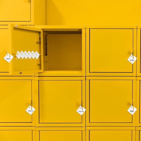 100 قطعة من علامات المفاتيح البلاستيكية مع ملصقات، علامات تعليق بيضاء مع خطافات معدنية معدنية، معرفات علامات حلقة المفاتيح الفارغة لخزائن المفاتيح وصناديق وخزائن المنزل والمكتب والمرآب in Kuwait