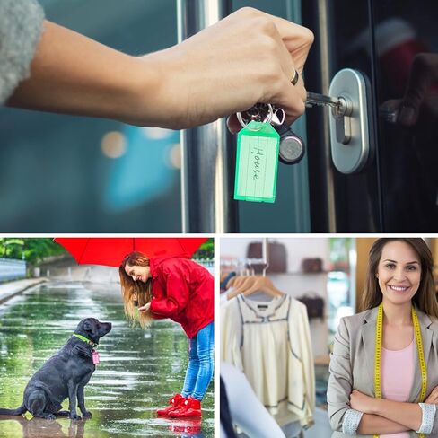 100 Pack Plastic Key Tags, 5 Colors Clear Key Identification Tags with Ring and Label Window, Tough ID Key Labels Tags Marker for Home, Office, Travel, Pets, Storage, and More in Kuwait