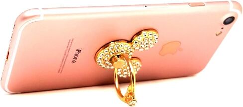 AccessoryHappy Mickey Ears Ring Stand, Rhinestone Crystal Bling Diamond 360° Rotation Cell Phone Stent Holder Grip Kickstand for iPhone 7 7 Plus iPhone 8 8 Plus 6S 6 Galaxy S7 S8 (Clear) in Saudi Arabia