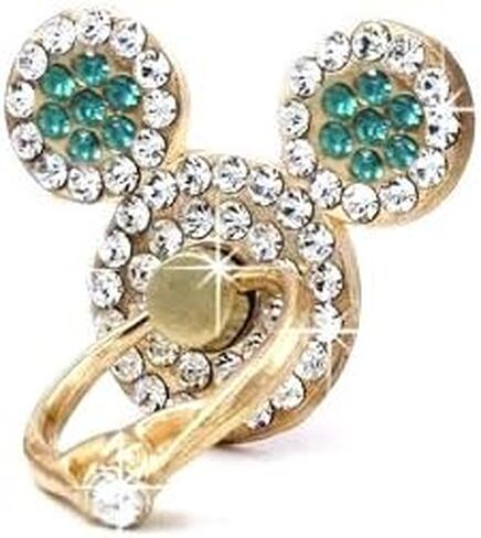 AccessoryHappy Mickey Ears Ring Stand, Rhinestone Crystal Bling Diamond 360° Rotation Cell Phone Stent Holder Grip Kickstand for iPhone 7 7 Plus iPhone 8 8 Plus 6S 6 Galaxy S7 S8 (Clear) in Saudi Arabia