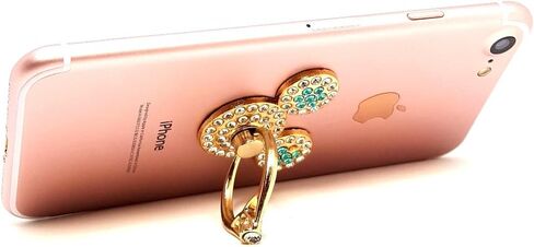 AccessoryHappy Mickey Ears Ring Stand, Rhinestone Crystal Bling Diamond 360° Rotation Cell Phone Stent Holder Grip Kickstand for iPhone 7 7 Plus iPhone 8 8 Plus 6S 6 Galaxy S7 S8 (Clear) in Saudi Arabia