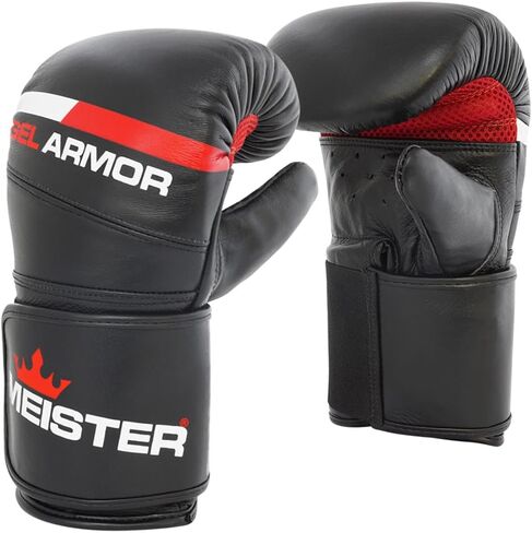 Meister Gel Armor Full-Grain Cowhide Leather Bag Mitts w/Wrist Support (12oz - 16oz) in Saudi Arabia
