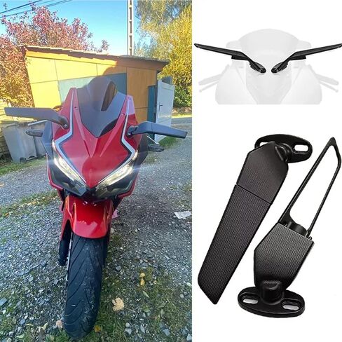 2 قطعة دراجة نارية مرآة الرؤية الخلفية الرياح الجناح المرايا الجانبية لكاواساكي نينجا 250 300 400 650 H2 H4 in Kuwait