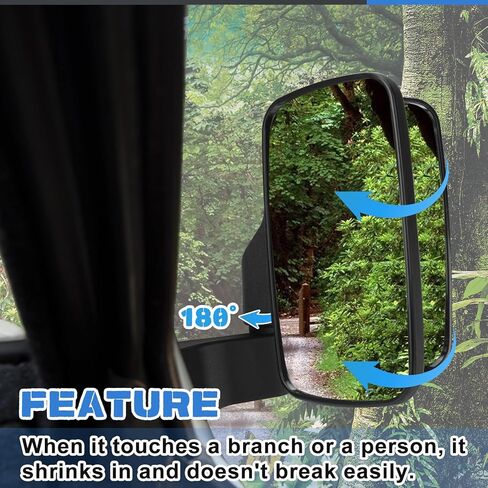 مرآة جانبية رينجر مثبتة على الباب، متوافقة مع Polaris Ranger Crew SP XP 570 1000 2018 2019 2020 2021 2022 2023 و Commercial Pro XD 2019 2020 2021 2022 2023 (فقط للباب الكامل) in Kuwait