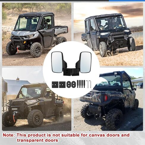 مرآة جانبية رينجر مثبتة على الباب، متوافقة مع Polaris Ranger Crew SP XP 570 1000 2018 2019 2020 2021 2022 2023 و Commercial Pro XD 2019 2020 2021 2022 2023 (فقط للباب الكامل) in Kuwait