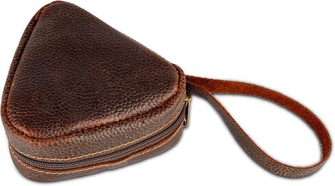 إكسسوارات السفر الجلدية للرجال، حافظات إكسسوارات الإلكترونيات للكابل، شاحن الهاتف، USB، صندوق تخزين الساعة، محرك القلم، حقيبة بسحاب لحمل سماعة الأذن، بني، 3.6 طول × 3.6 طول × 3.6 طول × 1.2 عرض بوصة in Kuwait