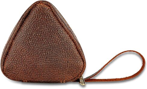 إكسسوارات السفر الجلدية للرجال، حافظات إكسسوارات الإلكترونيات للكابل، شاحن الهاتف، USB، صندوق تخزين الساعة، محرك القلم، حقيبة بسحاب لحمل سماعة الأذن، بني، 3.6 طول × 3.6 طول × 3.6 طول × 1.2 عرض بوصة in Kuwait