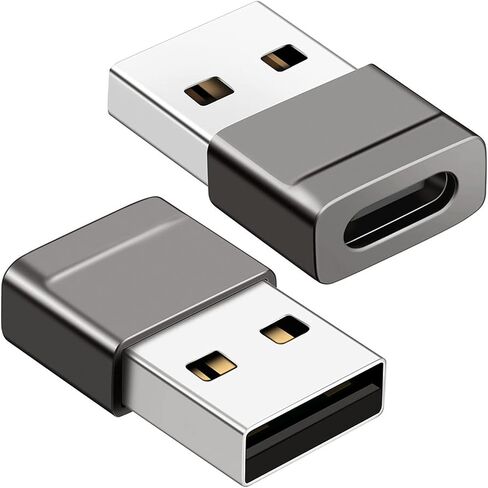 حزمة محول USB C إلى USB مكونة من قطعتين - محول كابل محول USB C أنثى إلى USB ذكر من الألومنيوم - نقل بيانات عالي السرعة 2.0 أمبير - متوافق مع iPhone وiPad وGoogle Pixel وSamsung والمزيد in Kuwait