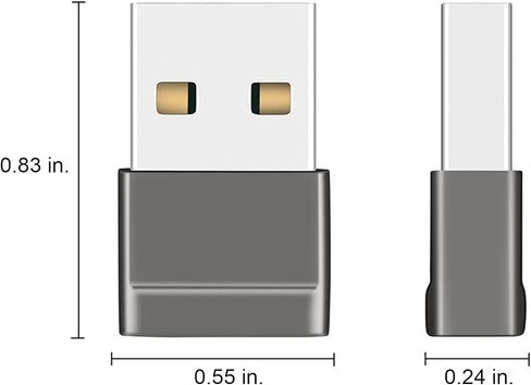 حزمة محول USB C إلى USB مكونة من قطعتين - محول كابل محول USB C أنثى إلى USB ذكر من الألومنيوم - نقل بيانات عالي السرعة 2.0 أمبير - متوافق مع iPhone وiPad وGoogle Pixel وSamsung والمزيد in Kuwait