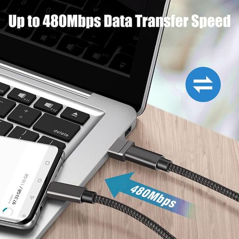 حزمة محول USB C إلى USB مكونة من قطعتين - محول كابل محول USB C أنثى إلى USB ذكر من الألومنيوم - نقل بيانات عالي السرعة 2.0 أمبير - متوافق مع iPhone وiPad وGoogle Pixel وSamsung والمزيد in Kuwait
