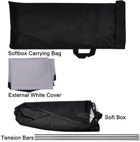 طقم إضاءة صور مستمر كبير بقدرة 2400 وات مقاس 28 بوصة × 20 بوصة + ضوء شعر بذراع ذراع مع كيس رمل من Kaezi in Kuwait