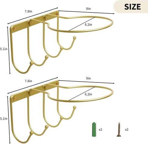قطعتان من حامل الكرة الذهبي العالمي المثبت على الحائط، حامل عرض تخزين الكرة المعدنية مع 4 خطاف، حامل حامل الكرة لكرة السلة وكرة القدم وكرة القدم الطائرة in Kuwait