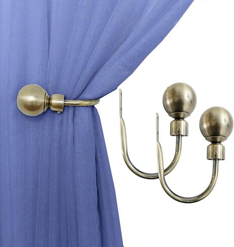 Curtain Holdbacks 1 Pair Black Window Treatment Curtain Tiebacks with Decorative Drapery Holdbacks Draperies Hooks Tie Backs for Drapes Holders Hook Holders for Wall Pull Backs Curtain Tieback Hook in Kuwait