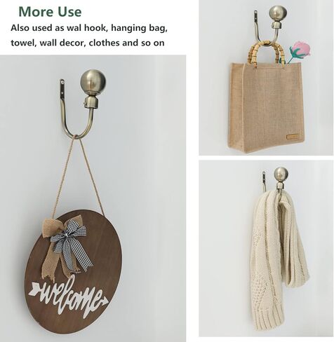 Curtain Holdbacks 1 Pair Black Window Treatment Curtain Tiebacks with Decorative Drapery Holdbacks Draperies Hooks Tie Backs for Drapes Holders Hook Holders for Wall Pull Backs Curtain Tieback Hook in Kuwait