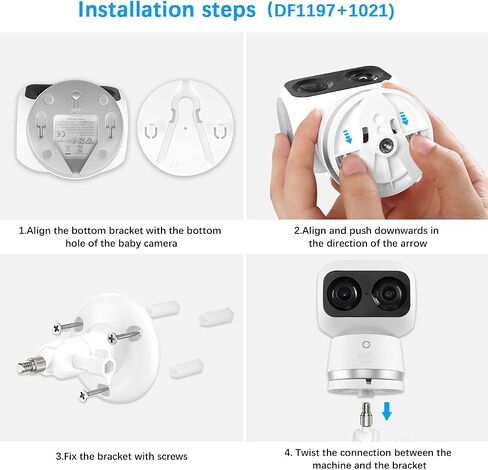 حامل حامل قابل للتعديل متوافق مع كاميرا Eufy Security Indoor Cam S350 (أبيض) in Kuwait