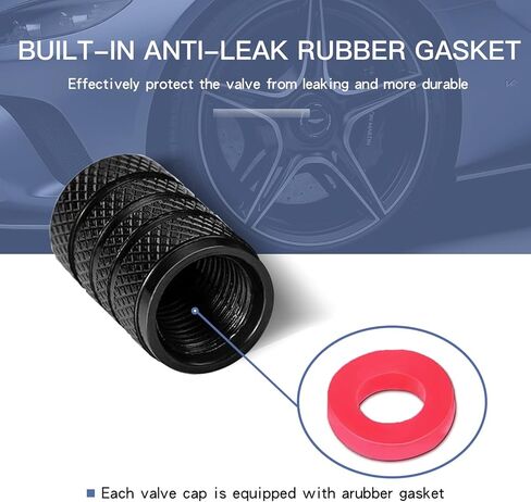 غطاء صمام إطارات السيارات من الألومنيوم المعدني لسيارة Mazda CX-5 CX-7 CX-8 M6 MX5 RX7 RX8 A8 CX9 MX6 R3 M2 M5 سلسلة سيارة 4 قطع غطاء صمام مطاطي معدني MZD_أسود in Kuwait