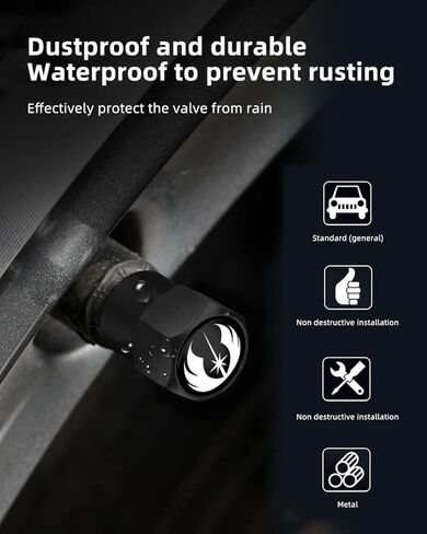 5 قطع من أغطية جذع صمام إطارات حرب النجوم، أغطية إطارات معدنية تناسب جندي العاصفة، أغطية صمامات عالمية مقاومة للتآكل للسيارات والشاحنات والدراجات النارية وسيارات الدفع الرباعي والدراجات، أغطية صمامات إطارات - أسود in Kuwait