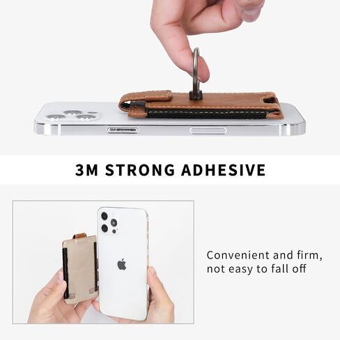 WWW Card Holder with Stand for Back of Phone, Stick on Phone Wallet, PU Leather Card Holder Card Sleeve Pouch Multifunctional Phone Stand Compatible with iPhone Samsung Smartphones,Black in Saudi Arabia