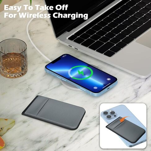 محفظة مغناطيسية من imluckies لهاتف iPhone Magsafe مع حامل بطاقة لاصق واحد على كم المحفظة، جيب مزدوج مغناطيسي قابل للتمدد، حامل محفظة لبطاقة الهوية الائتمانية لسلسلة iPhone 15/14/13/12، أزرق فاتح in Kuwait