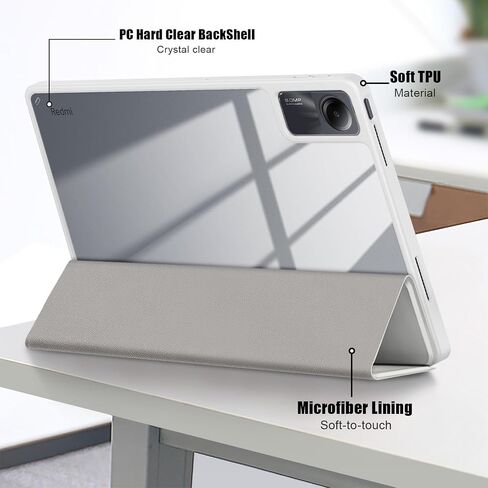 Hybrid Slim Case for Xiaomi Redmi Pad SE 11 inch 2023, Ratesell Shockproof Cover with Clear Transparent Back Shell for Xiaomi Redmi Pad SE 11 inch 2023 Black in Saudi Arabia