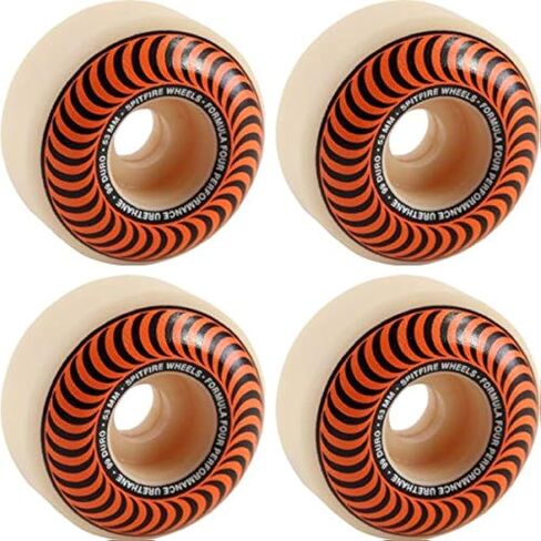 Spitfire Wheels Formula Four Classic Swirl White w/Orange Skateboard Wheels - 53mm 99a (Set of 4) in Saudi Arabia