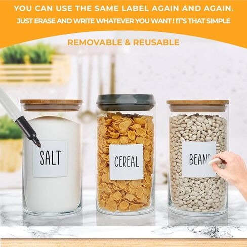 Reusable Multipurpose Blank Labels for Food Containers, Freezer, Fridge – 120pcs Labels for Organizing - Erasable Kitchen Labels - Removable Labels - Labels for Jars, Storage, Pantry (Blank Labels) in Saudi Arabia