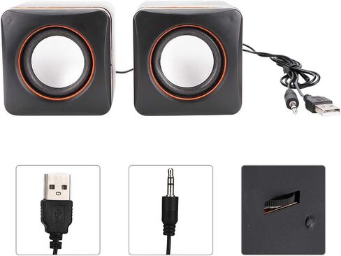 Wendry Speaker for Computer, Mini Cube USB Stereo Jack Wired Speaker for Desktop Laptop, Speakers Portable Compact and Lightweight, USB Speaker no Charging Function(Dual Track) in Saudi Arabia