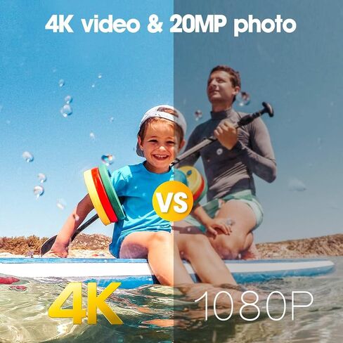 Action Cam 4K, 20MP 50FPS Wi-Fi 40M Underwater Camcorder with 2" IPS Touch Screen, 170° Ultra HD Wide Angle Lens, Remote Control, 2 Rechargeable Batteries in Saudi Arabia