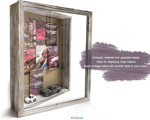 16x20 Extra Large Shadow Box, Super Deep Shadow Box Display Case，for Displaying Photo Souvenir Collection（Rustic White） in Saudi Arabia