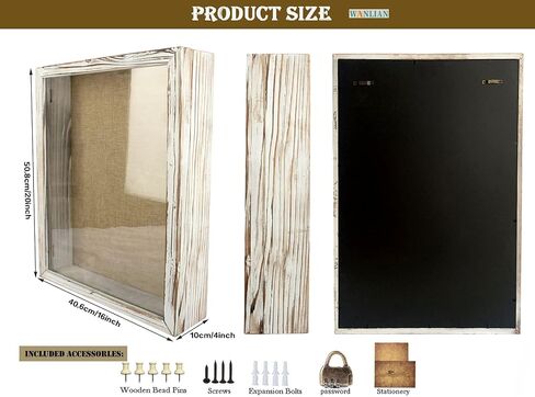16x20 Extra Large Shadow Box, Super Deep Shadow Box Display Case，for Displaying Photo Souvenir Collection（Rustic White） in Saudi Arabia