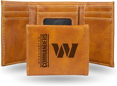 محفظة Rico Industries NFL Washington Commanders بنية ثلاثية الطي منقوشة بالليزر محفورة بالليزر ثلاثية الطي - إكسسوار للرجال in Saudi Arabia