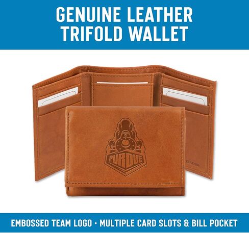 محفظة Rico Industries NFL Detroit Lions من الجلد المنقوش ثلاثية الطي، أسمر ضارب للصفرة، 3.25 بوصة × 4.25 بوصة in Saudi Arabia