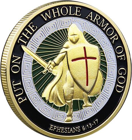ضع درع الله بالكامل على شعار أفسس 6: 13-17 معدني للتحدي الديني (قطعة واحدة) in Kuwait