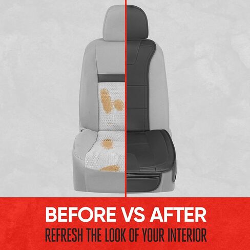 Motor Trend Faux Leather Seat Cover for Cars, 1 Piece – Premium Car Seat Cushion for Front Seat, Padded Car Seat Protector with Storage Pocket, Seat Cover for Cars Trucks SUV (Black) in Saudi Arabia