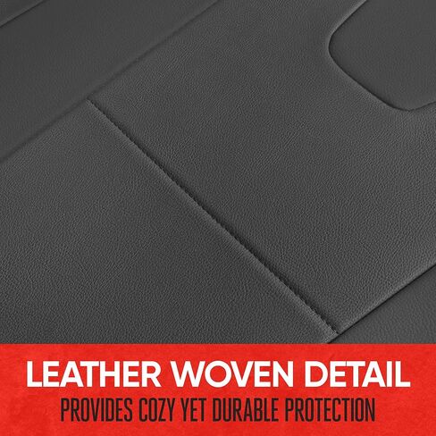 Motor Trend Faux Leather Seat Cover for Cars, 1 Piece – Premium Car Seat Cushion for Front Seat, Padded Car Seat Protector with Storage Pocket, Seat Cover for Cars Trucks SUV (Black) in Saudi Arabia