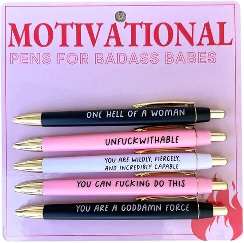 Motivational Badass Pen Set, Funny Pens Swear Daily Pen Set, Inspiration Pens, Motivational Sarcastic Badass Pen Set, School Office Home Funny Office Gifts in Saudi Arabia