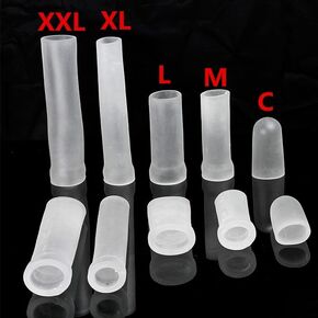 2 PCS Silicone Penile Sleeves, Protector Sleeve Replacement for Pennis Extender, Avoid Tissue Damage (M+C), White