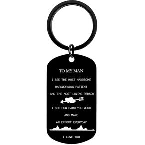 Keychains for Men Gifts, keychain for boyfriend, Husband Birthday Gift for Men Gifts, Anniversary Day for Him, Valentines Christmas Mens Tech Accessories for Car Keys, Happy Birthday to My Man