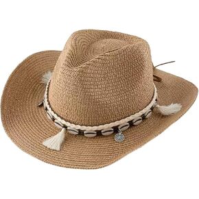 Straw Cowboy Hats for Women/Men Western Cowgirl Hat Foldable Wide Brim Cowboy Hat Travel Vacation Beach Sun Hats